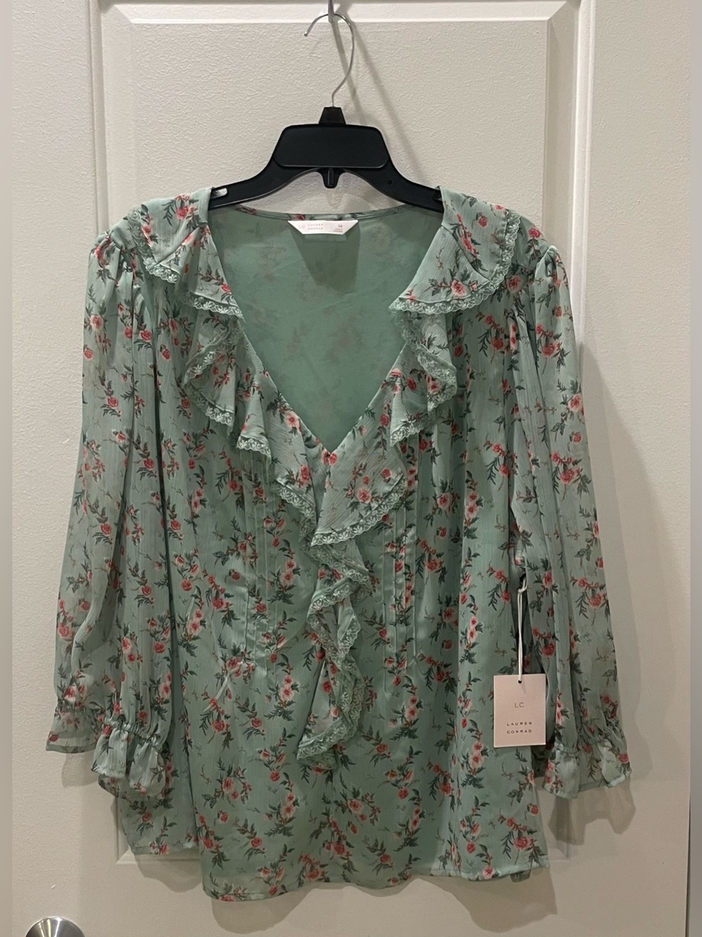 LC Lauren Conrad Ruffle Front Blouse
